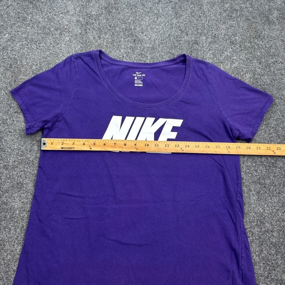 Nike Tee Shirt Top Womens Size Large Purple Center Logo Cotton‎ Athleisure
